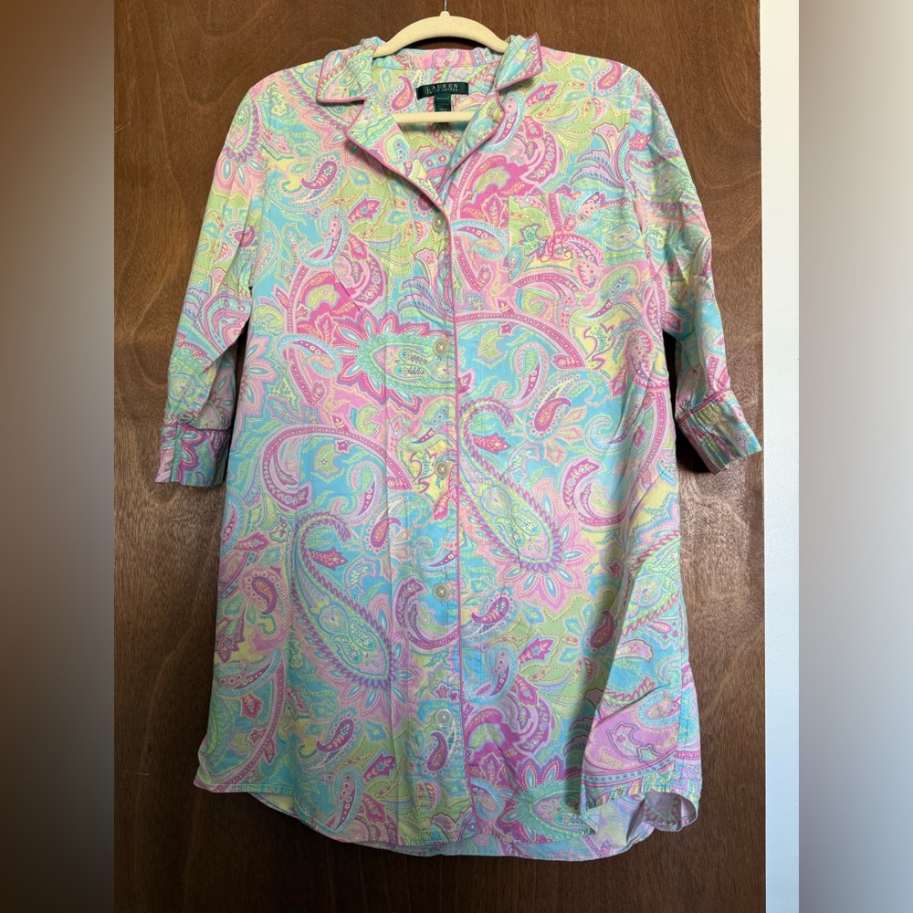 Ralph Lauren button down gown size large
